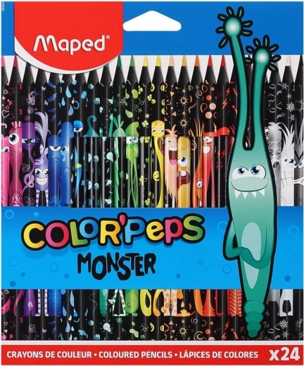 Триъгълни цветни моливи MAPED Color'Peps Monster, 24 бр.