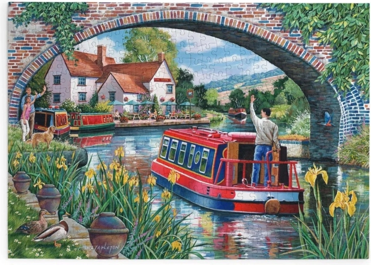 House of Puzzles Canal Boat Under the Bridge Puzzle, 500 Large Pieces