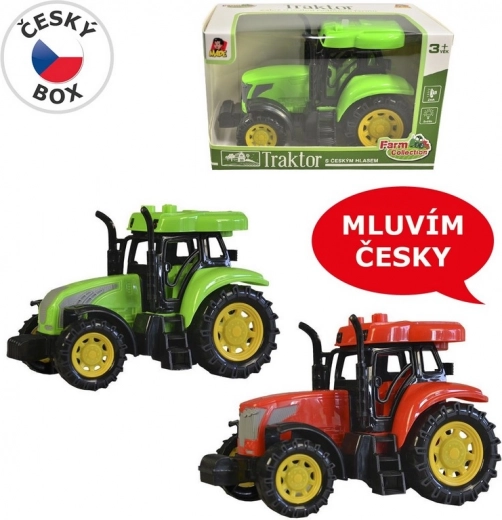 Tractor with Czech Voice, Lights, and Sound, 14 cm