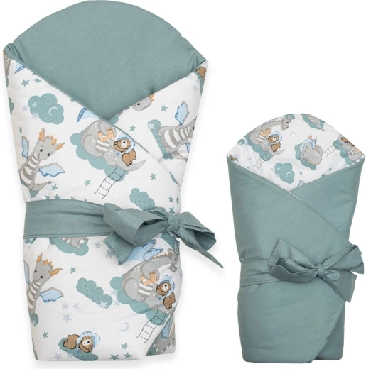 Double-sided baby swaddle New Baby Little Dragon 80 × 80 cm