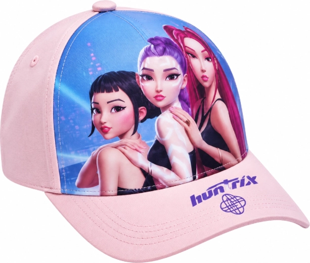 Детска шапка с козирка K-Pop Demon Hunters HUNTR/X в лилаво-черен цвят
