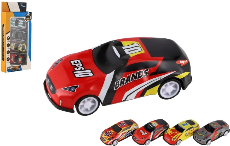 Set of Mini Freewheel Racing Cars, 4 pcs