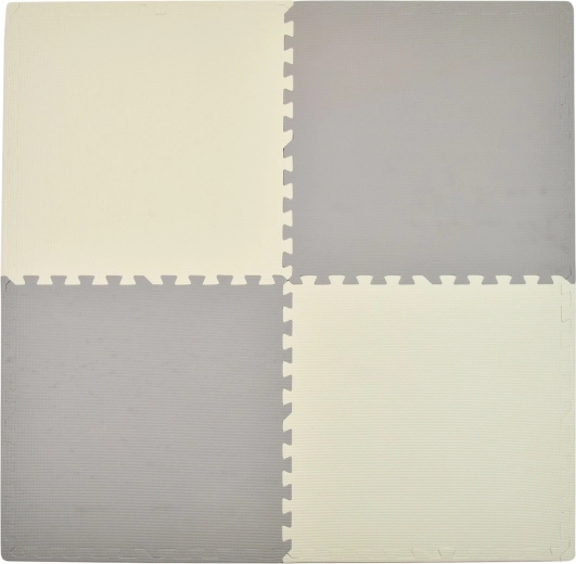 Humbi foam puzzle mat cream-gray 62 × 62 × 1 cm, 4 pcs
