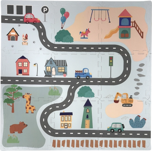 Humbi educational foam floor puzzle mat city – 9 pieces
