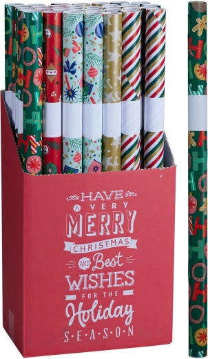 Christmas wrapping paper 0.7 × 7 m, mix of designs - 1 piece
