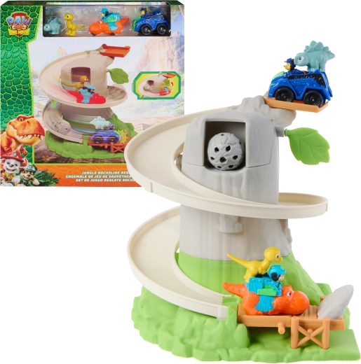 Spin Master Paw Patrol: The Dino Movie Jungle Rockslide Rescue – спасителна писта с превозни средства и динозаври