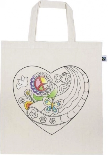 Cotton Coloring Tote – Heart
