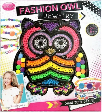 Colorful Beads for Making Bracelets in Owl Packaging