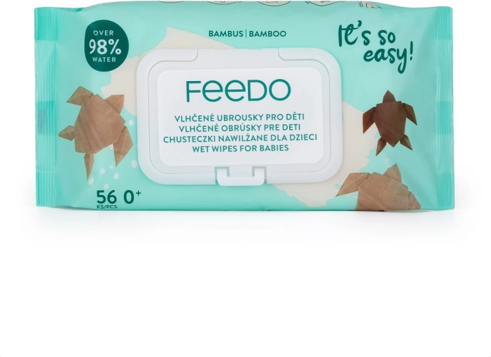 Feedo bamboo wet wipes plastic-free 56 pcs