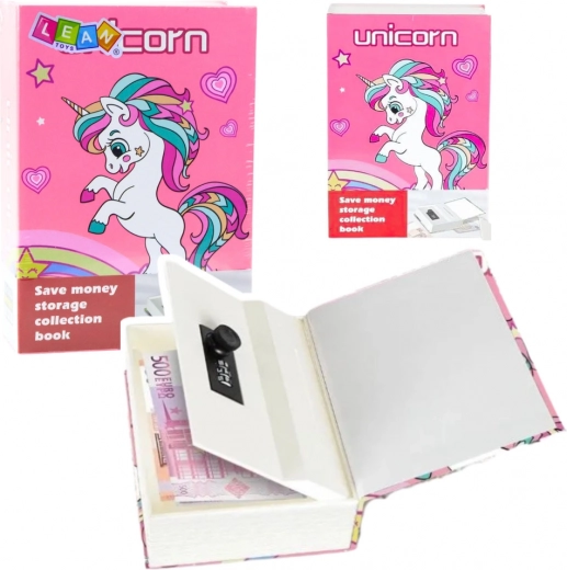 Unicorn Pink Book-shaped Safe with Code
