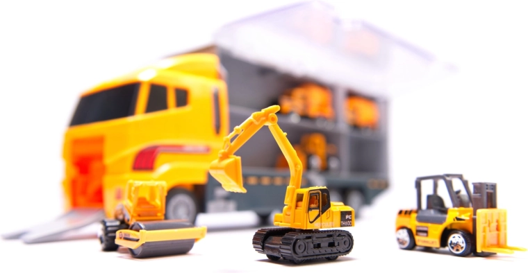 6 construction vehicles for construction-site play