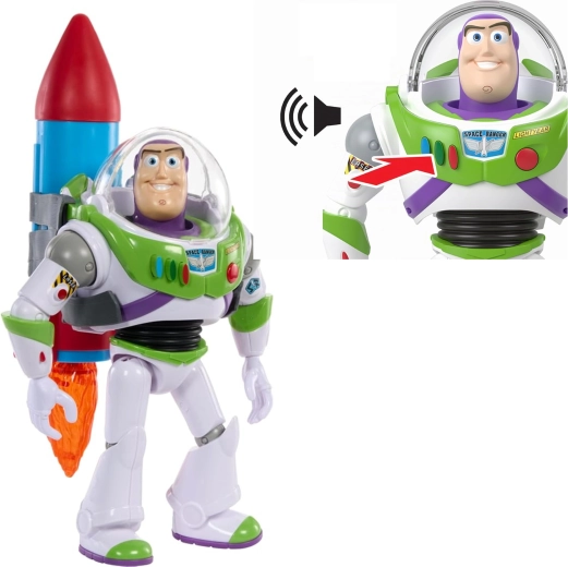 Mattel Disney Toy Story interactive figure Buzz Lightyear with rocket 27 cm (English version) - 1 piece