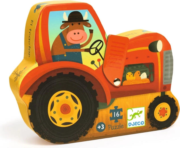 Djeco puzzle in a box tractor 16 pieces