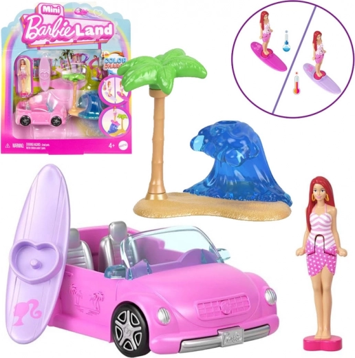 Mattel Mini Barbie Land кабриолет с мини кукла Barbie и променящи се цветове