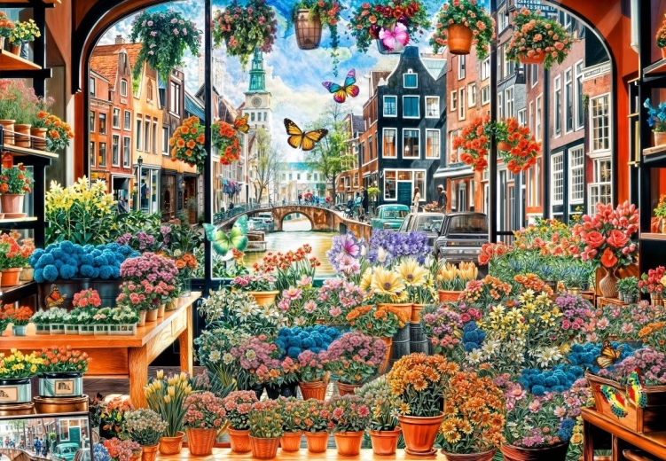 Puzzle Floral Secrets of Amsterdam 1000 pieces