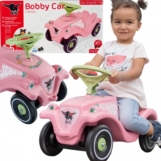 Детска кола за бутане BIG Bobby Car Classic Flower розова