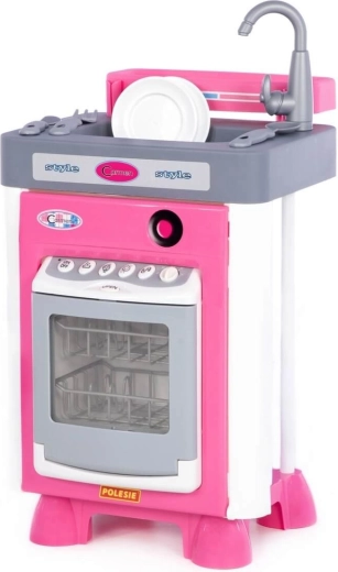 Realistic dishwasher with opening door