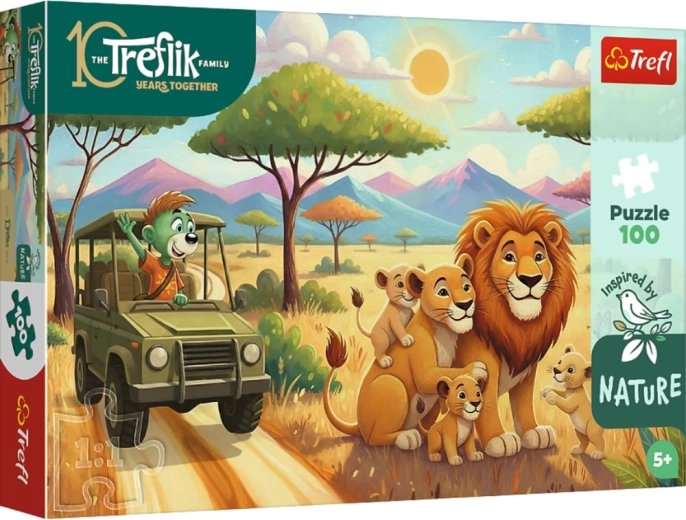 Puzzle 100 pieces – Lions – RODZINA TREFLIKÓW – Trefl