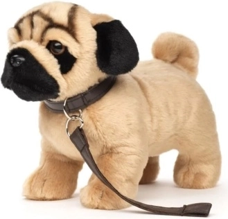 Plush Pug with Leash