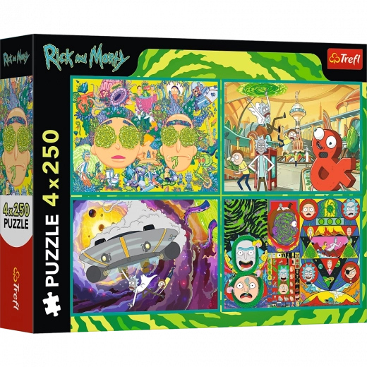 Puzzle 4x250 Twisted World of Rick and Morty by Trefl