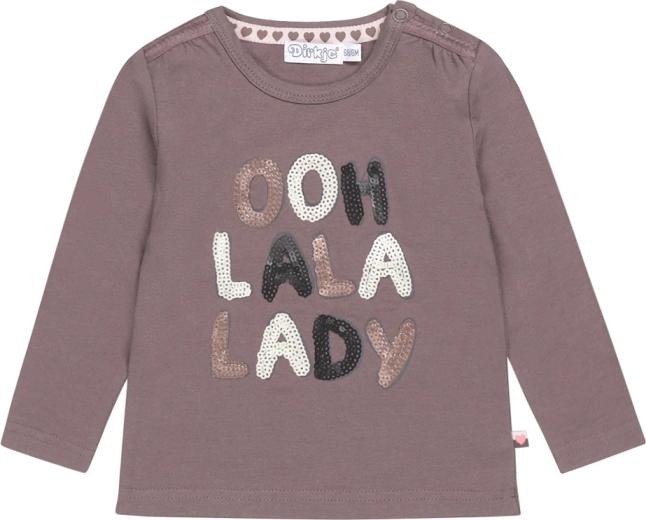 Детска (момичешка) блуза Dirkje с дълъг ръкав ooh la la lady в сиво-кафяво