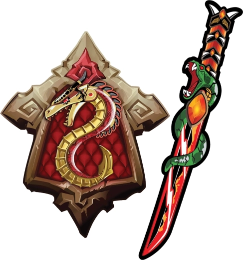 Foam samurai sword and shield – dragon and snake, set for children