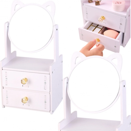 Wooden mini vanity with ears
