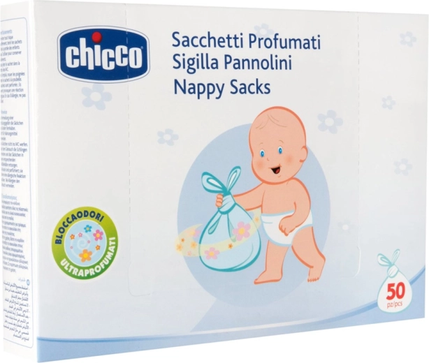 Chicco парфюмирани пликове за изхвърляне на пелени, 50 бр.
