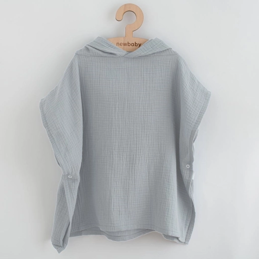 Children's muslin poncho New Baby Feeling light grey 50 cm S