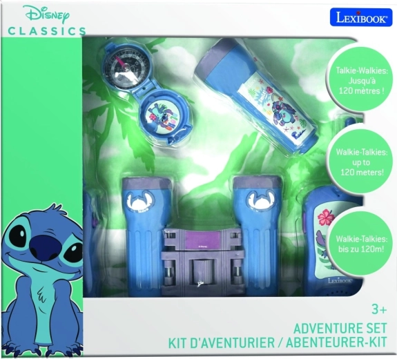 Kids’ Explorer Set LEXIBOOK STITCH – walkie-talkies, binoculars, flashlight and compass