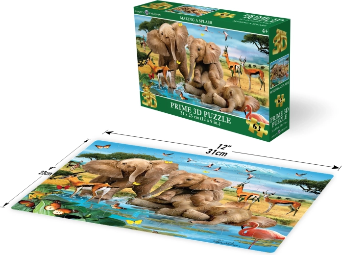 3D puzzle baby elephants 63 pieces