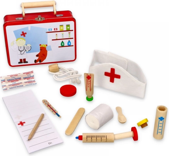 Woody Children's Doctor Set in a Metal Case
