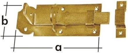 Straight locking bolt 140 × 55 × 5 mm, yellow zinc plated