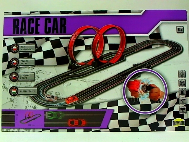 Race Car Slot Car Track with Hand-Powered Dynamo 530 cm