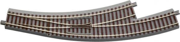 Roco geoLINE curved turnout R3/R4 left with roadbed