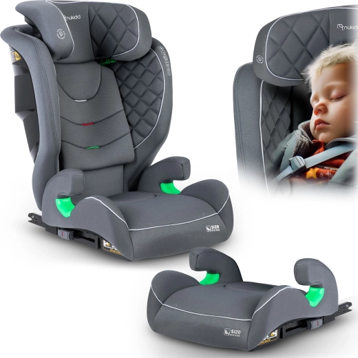 Детско столче за кола Nukido Louis сиво 100–150 см i-Size ISOFIX