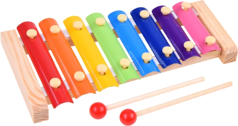 Wood and colorful metal bars