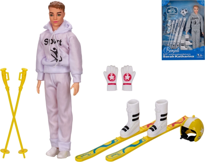 Skiing Figure with Winter Clothing and Accessories