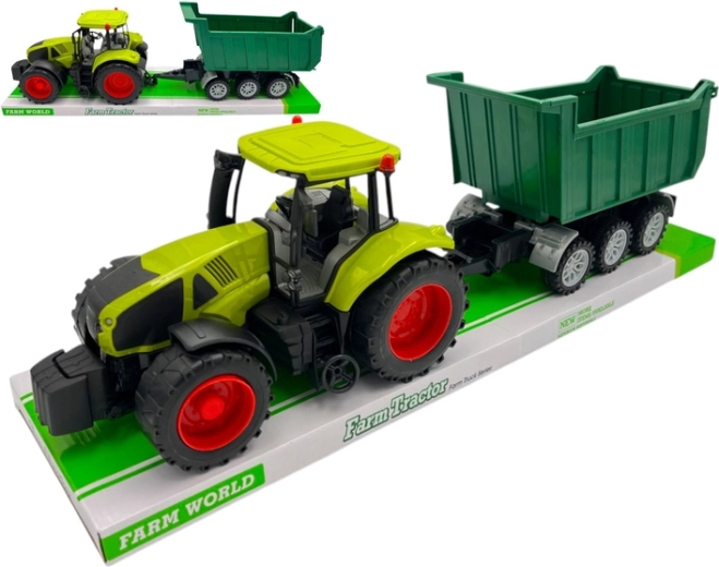 Realistic tractor with trailer for farm stories