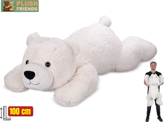 Plush polar bear Plush Friends 100 cm – lying cuddly friend