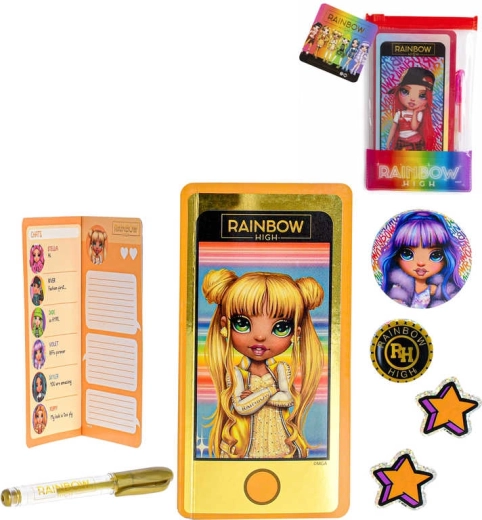 Rainbow High A6 phone-shaped notebook with pen and stickers - 1 piece