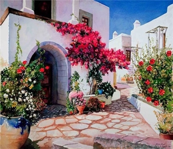 Norimpex Paint by Numbers Mediterranean Street 40 × 50 cm