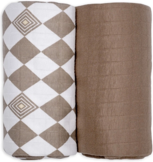 Lodger swaddler solid matcha buffalo, 2 pcs 110 × 110 cm