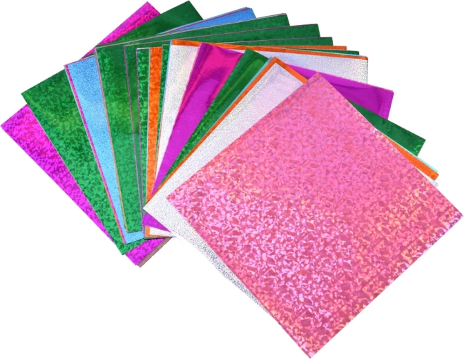 Holographic foils with a shiny effect