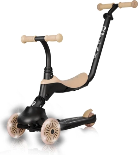 Stable three-wheel design and wide deck