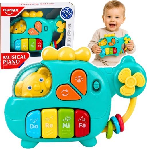 Musical helicopter with mini piano for toddlers