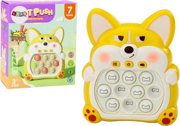 Конзола Pop-It Лисиче с 7 игрови режима жълта сензорна играчка