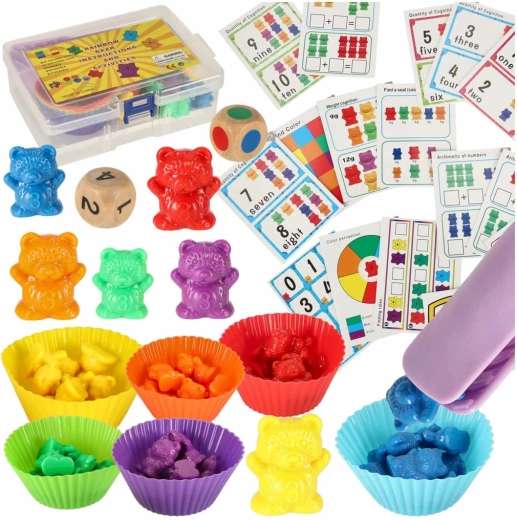 Мечета Montessori – комплект за учене на броене и цветове, 44 части