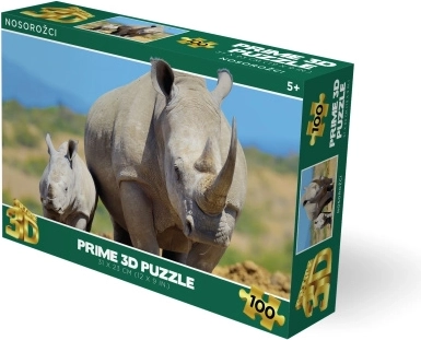 3D пъзел носорози 100 части