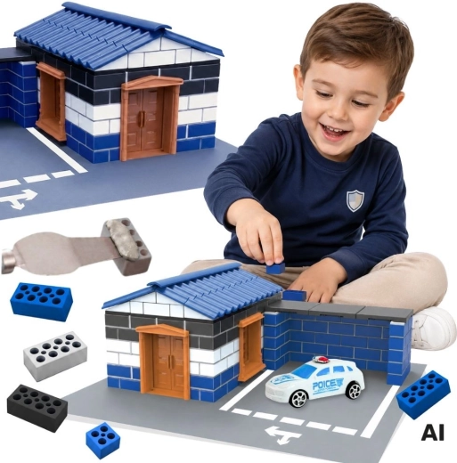 Woopie Police Station Brick Building Set, 186 Pieces